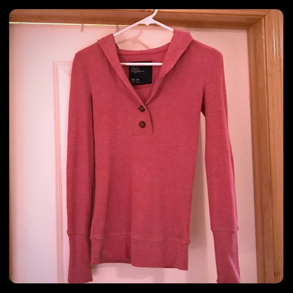 American Eagle Thermal Hooded Shirt - XS